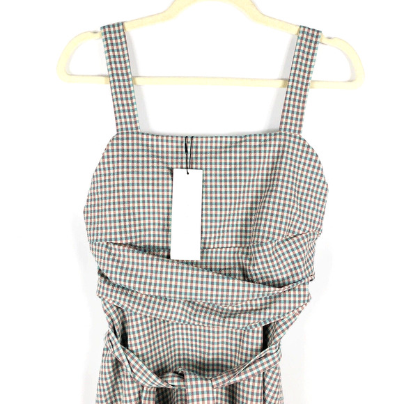 SOLD-Veronica Beard Dress Gingham Seersucker Positano Midi Sleeveless - Picture 3 of 10
